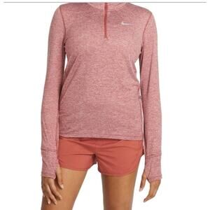 Nike Element Women's 1/2 Zip Running Top Pink/Rust Long Sleeve Size Large